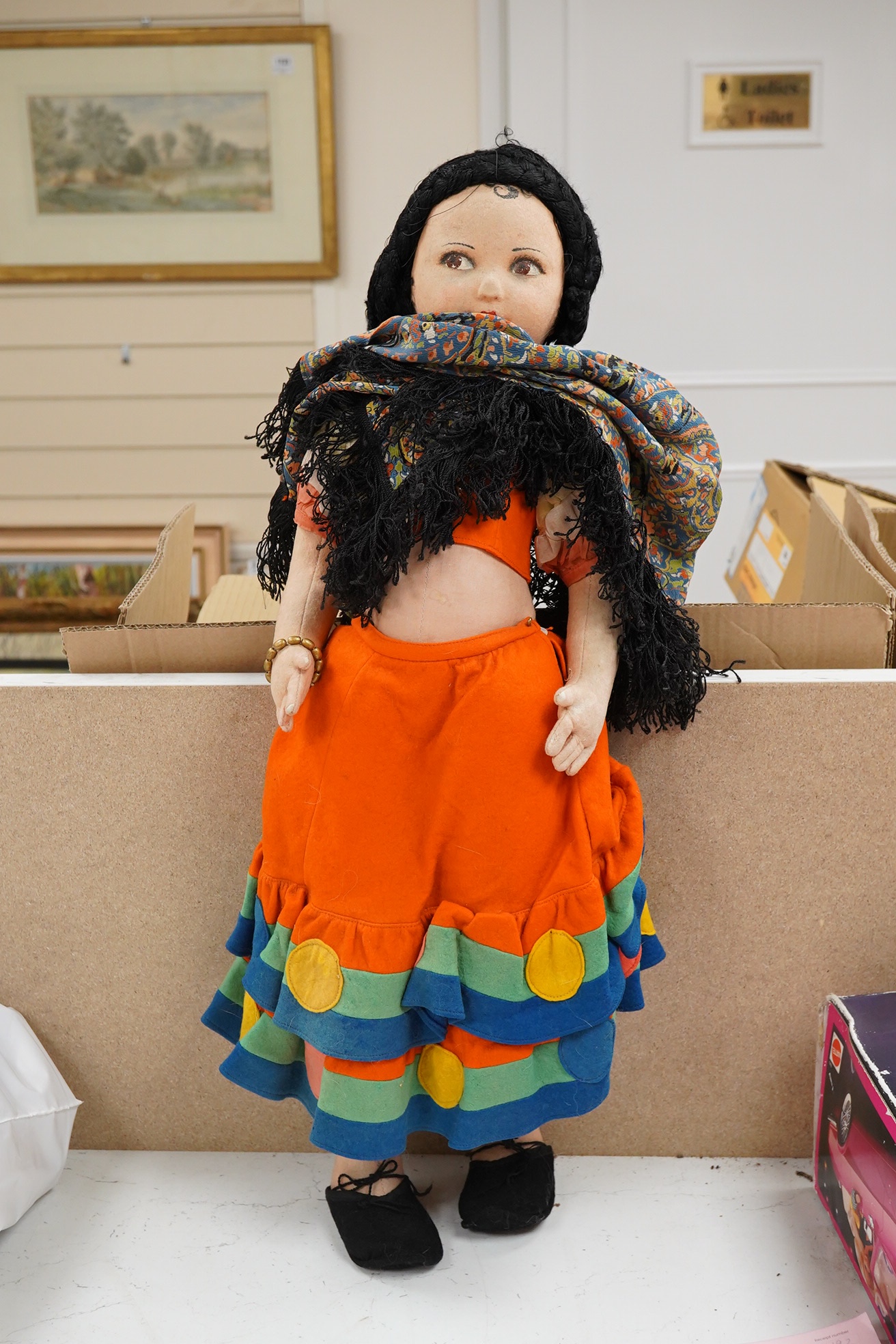 A Nora L Wellings large jointed doll with clothing, 65cm. Condition - fair to good.